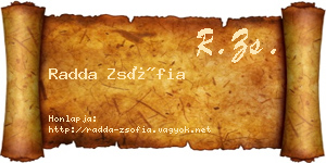 Radda Zsófia névjegykártya